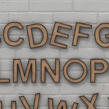 Intra απο ξύλο plywood 3mm-4mm πάχος Σχέδια κοπής με ξύλινα γράμματα αλφαβήτου Δίασταση 30x20 cm INTRAFABR-39070644 - Image 1