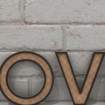 Intra απο ξύλο plywood 3mm-4mm πάχος Σχέδια κοπής με ξύλινα γράμματα αλφαβήτου Δίασταση 30x20 cm INTRAFABR-39070644 - Image 2