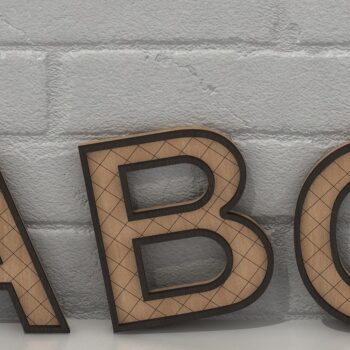 Intra απο ξύλο plywood 3mm-4mm πάχος Σχέδια κοπής με ξύλινα γράμματα αλφαβήτου Δίασταση 30x20 cm INTRAFABR-39070644 - Image 4