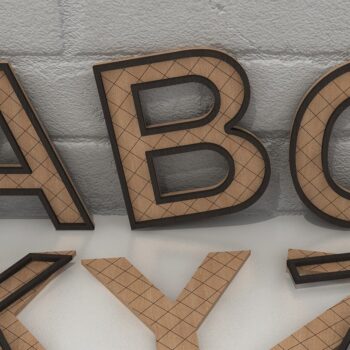 Intra απο ξύλο plywood 3mm-4mm πάχος Σχέδια κοπής με ξύλινα γράμματα αλφαβήτου Δίασταση 30x20 cm INTRAFABR-39070644 - Image 5