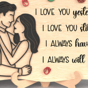 Intra απο ξύλο plywood 3mm-4mm πάχος Always Love You Couple Plaque Δίασταση 8x8 cm INTRAFABR-110819524