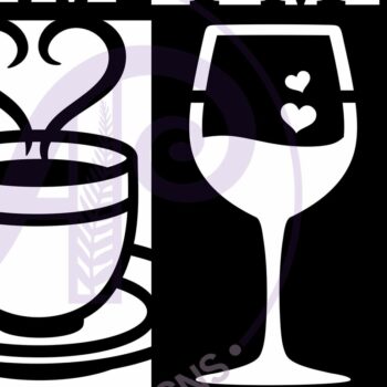 Intra απο ξύλο plywood 3mm-4mm πάχος Επιτοίχια πινακίδα AM PM Coffee and Wine, Δίασταση 10x10 cm INTRAFABR-122229510 - Image 4