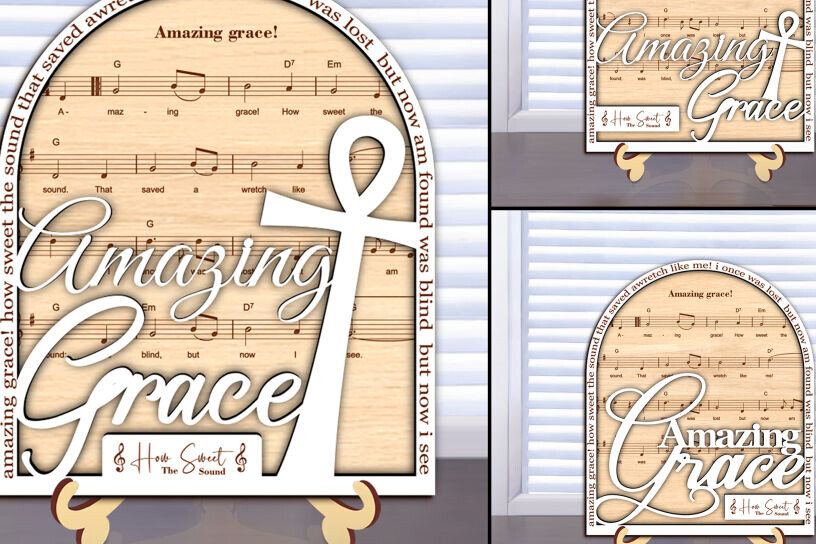 Intra απο ξύλο plywood 3mm-4mm πάχος Amazing Grace Stand Decor File Cut  Δίασταση 8x8 cm INTRAFABR-123149419