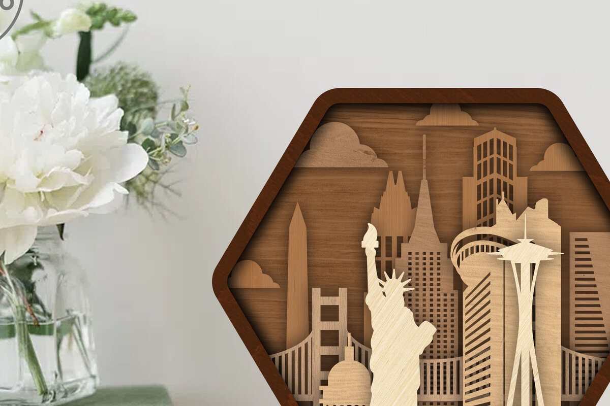 Intra απο ξύλο plywood 3mm-4mm πάχος Αμερική, Ημέρα Ανεξαρτησίας, 4 Ιουλίου Δίασταση 15x15 cm INTRAFABR-73221639 - Image 2