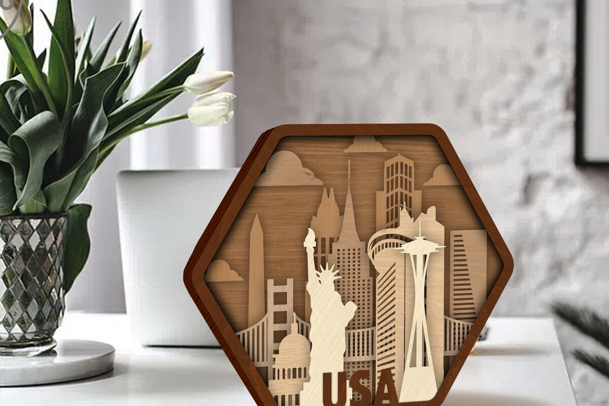 Intra απο ξύλο plywood 3mm-4mm πάχος Αμερική, Ημέρα Ανεξαρτησίας, 4 Ιουλίου Δίασταση 15x15 cm INTRAFABR-73221639 - Image 4