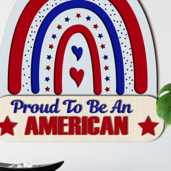 Intra απο ξύλο plywood 3mm-4mm πάχος Ημέρα ανεξαρτησίας του αρχείου αποκοπής με λέιζερ της Αμερικής Δίασταση 15x15 cm INTRAFABR-66201778 - Image 1