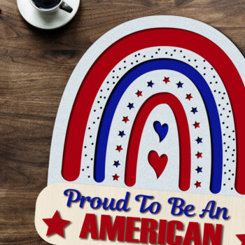 Intra απο ξύλο plywood 3mm-4mm πάχος Ημέρα ανεξαρτησίας του αρχείου αποκοπής με λέιζερ της Αμερικής Δίασταση 15x15 cm INTRAFABR-66201778 - Image 2