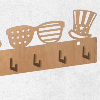 Intra απο ξύλο plywood 3mm-4mm πάχος Κρεμάστρα τοίχου America, Κρεμάστρα ρούχων τοίχου Δίασταση 30x20 cm INTRAFABR-121103068 - Image 1