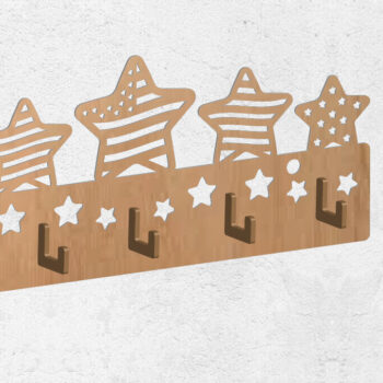 Intra απο ξύλο plywood 3mm-4mm πάχος Κρεμάστρα τοίχου America, Κρεμάστρα ρούχων τοίχου Δίασταση 30x20 cm INTRAFABR-120334142 - Image 1