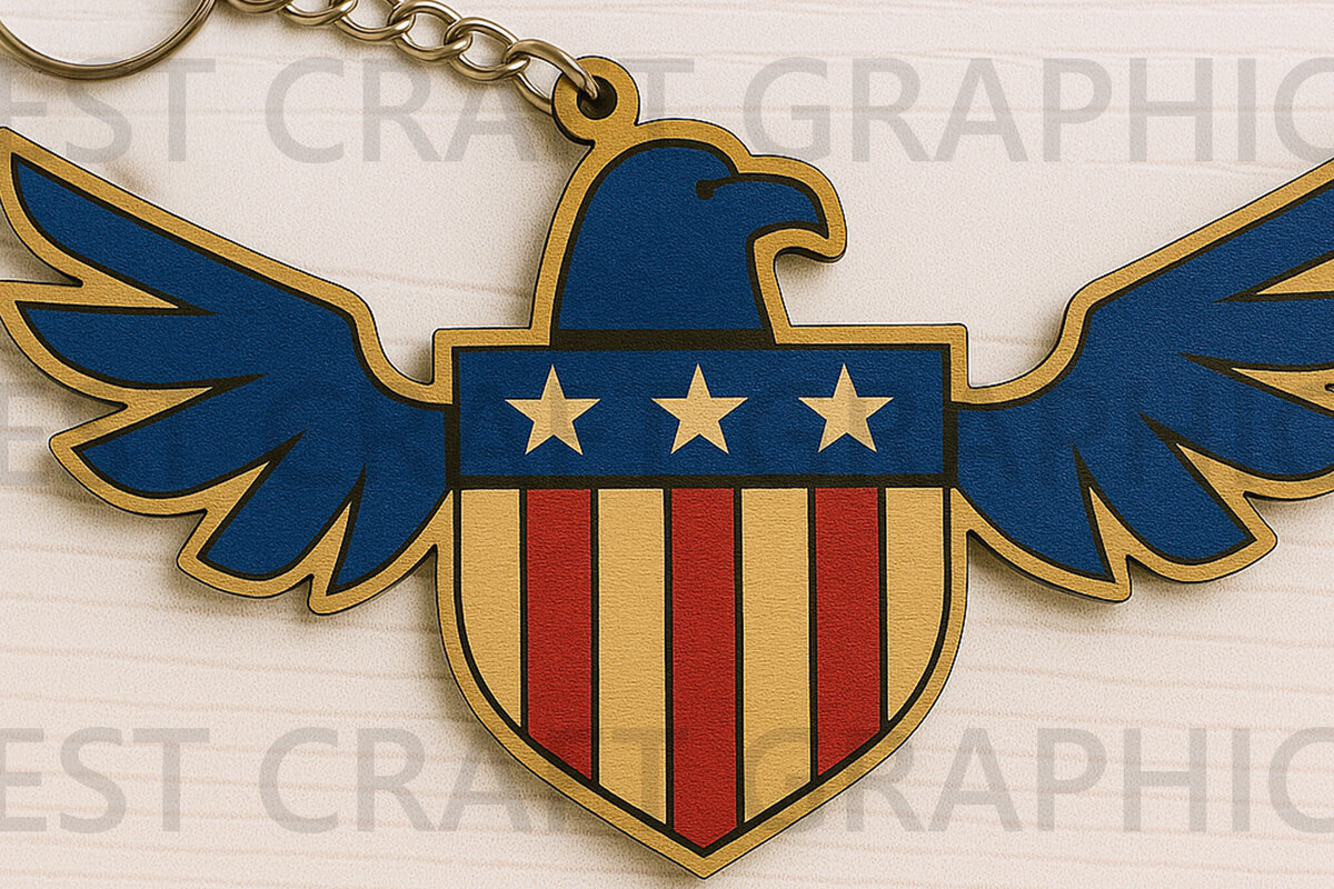 Intra απο ξύλο plywood 3mm-4mm πάχος Μπρελόκ American Eagle Δίασταση 4x4 cm INTRAFABR-122667864 - Image 6