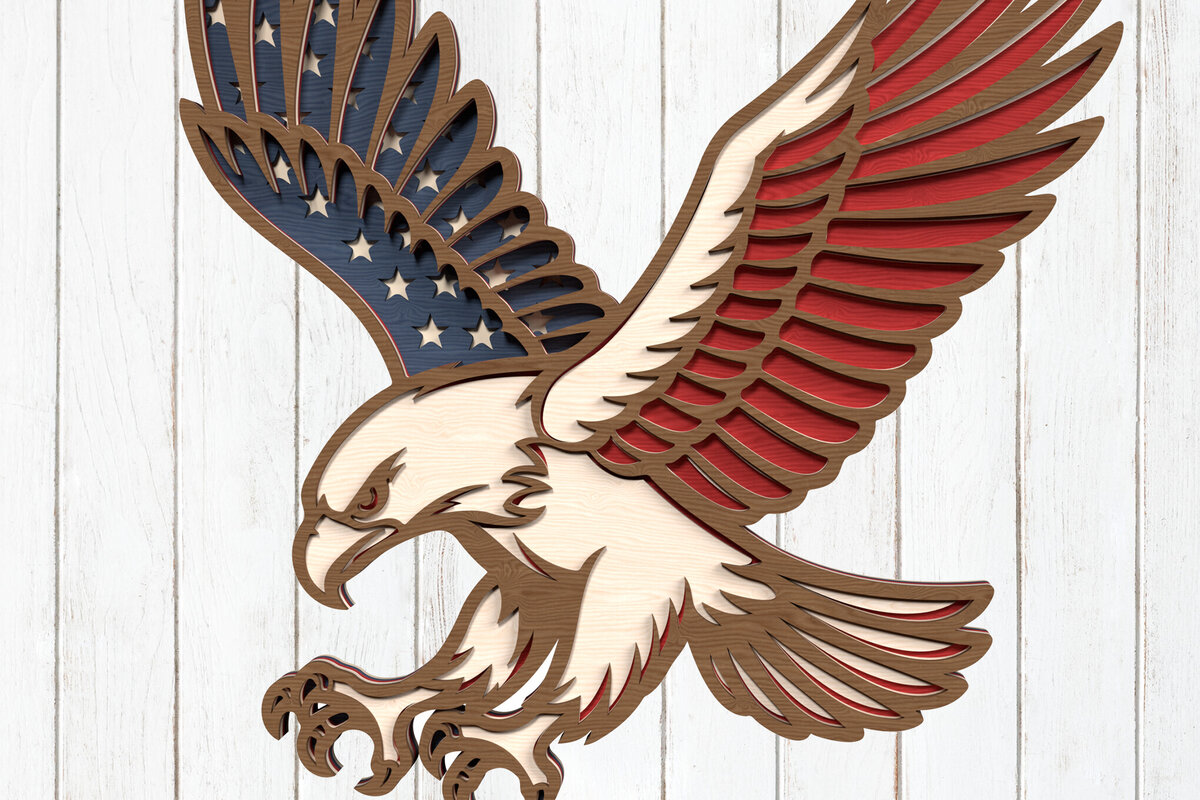 Intra απο ξύλο plywood 3mm-4mm πάχος με αμερικανική σημαία Δίασταση 8x8 cm INTRAFABR-122116199