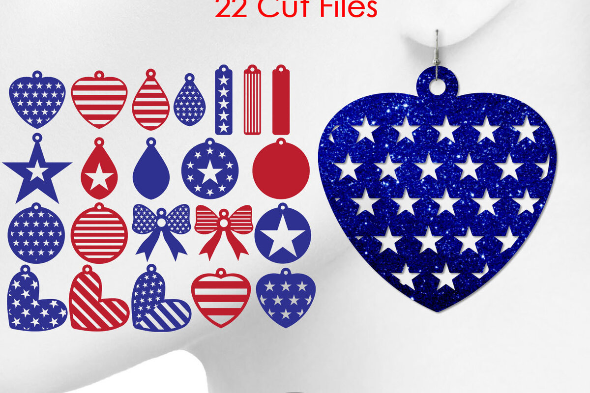 Intra απο ξύλο plywood 3mm-4mm πάχος Σκουλαρίκια American Flag Cut  Δίασταση 3x3 cm INTRAFABR-15949712