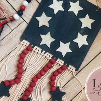 Intra απο ξύλο plywood 3mm-4mm πάχος American Flag Macrame Δίασταση 30x20 cm INTRAFABR-75009507 - Image 3