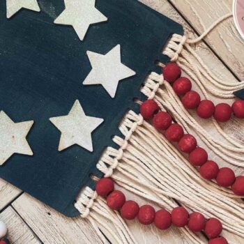 Intra απο ξύλο plywood 3mm-4mm πάχος American Flag Macrame Δίασταση 30x20 cm INTRAFABR-75009507 - Image 4