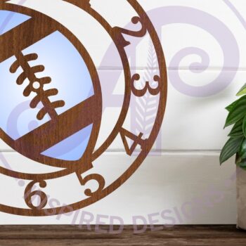 Intra απο ξύλο plywood 3mm-4mm πάχος Πρότυπο ρολογιού τοίχου αμερικανικού ποδοσφαίρου μπάλα Δίασταση 8x8 cm INTRAFABR-93038337 - Image 1