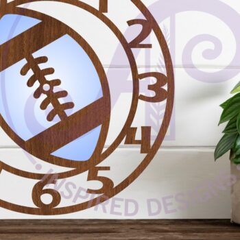 Intra απο ξύλο plywood 3mm-4mm πάχος Πρότυπο ρολογιού τοίχου αμερικανικού ποδοσφαίρου μπάλα Δίασταση 8x8 cm INTRAFABR-93038337 - Image 3