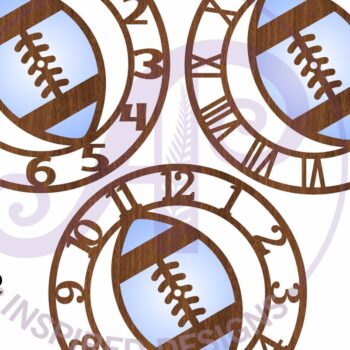 Intra απο ξύλο plywood 3mm-4mm πάχος Πρότυπο ρολογιού τοίχου αμερικανικού ποδοσφαίρου μπάλα Δίασταση 8x8 cm INTRAFABR-93038337 - Image 4