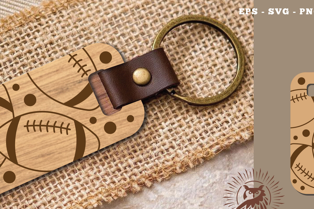 Intra απο ξύλο plywood 3mm-4mm πάχος Μπρελόκ με λέιζερ αμερικανικού ποδοσφαίρου 1 Δίασταση 6x6 cm INTRAFABR-116153311