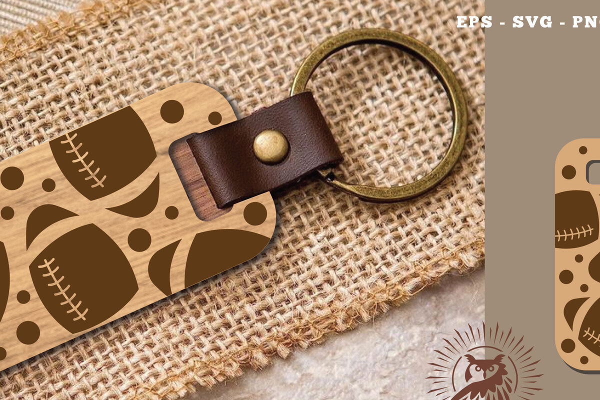 Intra απο ξύλο plywood 3mm-4mm πάχος Μπρελόκ με λέιζερ αμερικανικού ποδοσφαίρου 2 Δίασταση 6x6 cm INTRAFABR-116153358