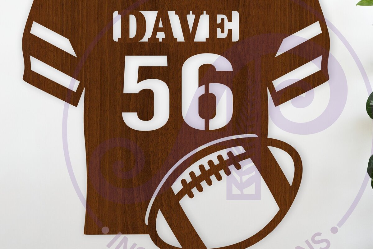 Intra απο ξύλο plywood 3mm-4mm πάχος Πινακίδα ονόματος αμερικανικού ποδοσφαίρου Δίασταση 6x6 cm INTRAFABR-117594004