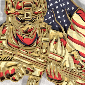 Intra απο ξύλο plywood 3mm-4mm πάχος American Heroes Eagle 4 Ιουλίου Δίασταση 25x25 cm INTRAFABR-123357323 - Image 4
