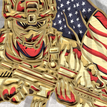 Intra απο ξύλο plywood 3mm-4mm πάχος American Heroes Eagle 4 Ιουλίου Δίασταση 25x25 cm INTRAFABR-123357323 - Image 7