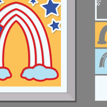 Intra απο ξύλο plywood 3mm-4mm πάχος Αμερικάνικη κοπή χαρτιού 3D Rainbow Δίασταση 15x15 cm INTRAFABR-70033670 - Image 1