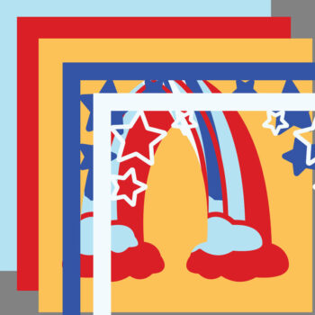 Intra απο ξύλο plywood 3mm-4mm πάχος Αμερικάνικη κοπή χαρτιού 3D Rainbow Δίασταση 15x15 cm INTRAFABR-70033670 - Image 2