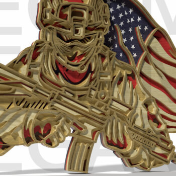 Intra απο ξύλο plywood 3mm-4mm πάχος American Soldier Layered Design Δίασταση 30x20 cm INTRAFABR-121878403 - Image 8
