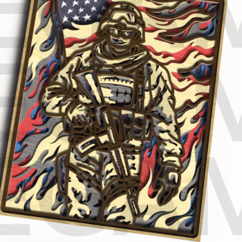 Intra απο ξύλο plywood 3mm-4mm πάχος με στρώματα American Soldier Δίασταση 30x20 cm INTRAFABR-122357501 - Image 1