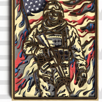 Intra απο ξύλο plywood 3mm-4mm πάχος με στρώματα American Soldier Δίασταση 30x20 cm INTRAFABR-122357501 - Image 2