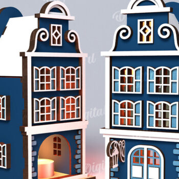 Intra απο ξύλο plywood 3mm-4mm πάχος Amsterdam House. Κηροπήγιο Δίασταση 30x20 cm INTRAFABR-114872982 - Image 1