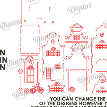 Intra απο ξύλο plywood 3mm-4mm πάχος Amsterdam House. Κηροπήγιο Δίασταση 30x20 cm INTRAFABR-114873007 - Image 2