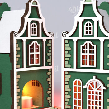 Intra απο ξύλο plywood 3mm-4mm πάχος Amsterdam House. Κηροπήγιο Δίασταση 30x20 cm INTRAFABR-114873041 - Image 1