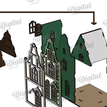 Intra απο ξύλο plywood 3mm-4mm πάχος Amsterdam House. Κηροπήγιο Δίασταση 30x20 cm INTRAFABR-114873041 - Image 3