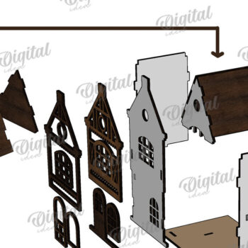 Intra απο ξύλο plywood 3mm-4mm πάχος Amsterdam House. Κηροπήγιο Δίασταση 30x20 cm INTRAFABR-114873068 - Image 3