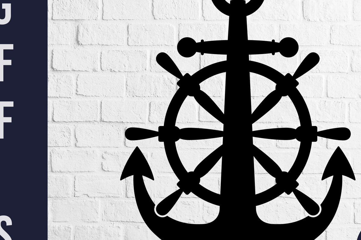 Intra απο ξύλο plywood 3mm-4mm πάχος Άγκυρα και Τροχός πλοίου Δίασταση 30x20 cm INTRAFABR-71455604