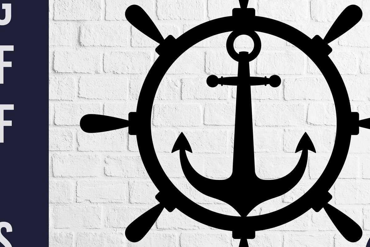 Intra απο ξύλο plywood 3mm-4mm πάχος Άγκυρα μέσα στο διανυσματικό τροχού πλοίου Δίασταση 30x20 cm INTRAFABR-71455598