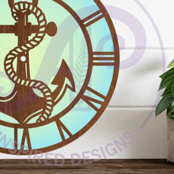 Intra απο ξύλο plywood 3mm-4mm πάχος Anchor Wall Clock  Cut , Δίασταση 8x8 cm INTRAFABR-99366734 - Image 1