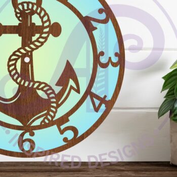 Intra απο ξύλο plywood 3mm-4mm πάχος Anchor Wall Clock  Cut , Δίασταση 8x8 cm INTRAFABR-99366734 - Image 2