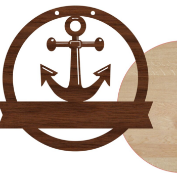 Intra απο ξύλο plywood 3mm-4mm πάχος Σημάδι καλωσορίσματος άγκυρας και κενό Δίασταση 9x9 cm INTRAFABR-13922302 - Image 1