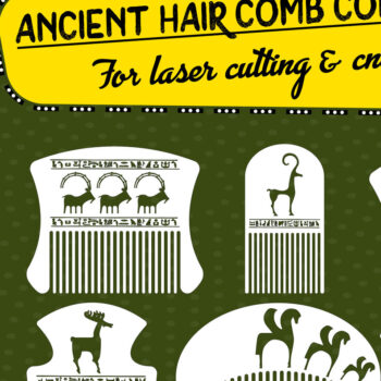 Intra απο ξύλο plywood 3mm-4mm πάχος Συλλογή αρχαίας χτένας μαλλιών Δίασταση 130x130 cm INTRAFABR-29581387 - Image 1