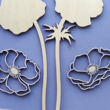 Intra απο ξύλο plywood 3mm-4mm πάχος Anemone Flower Δίασταση 28x28 cm INTRAFABR-33074484 - Image 3
