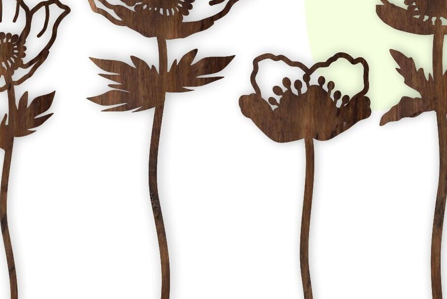 Intra απο ξύλο plywood 3mm-4mm πάχος Anemones Flowers , Botanical Leaf Δίασταση 26x26 cm INTRAFABR-32217478 - Image 5