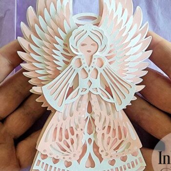 Intra απο ξύλο plywood 3mm-4mm πάχος Πρότυπο διακοσμήσεων με τρισδιάστατο χαρτί αγγέλου Δίασταση 15x15 cm INTRAFABR-17488011 - Image 4