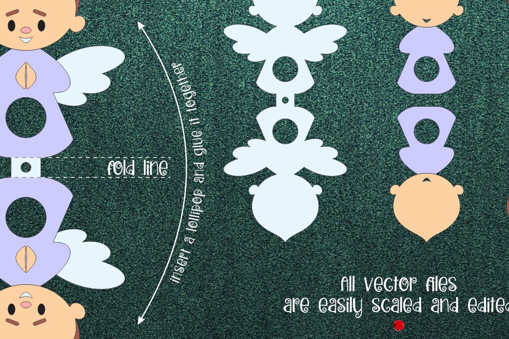 Intra απο ξύλο plywood 3mm-4mm πάχος Angel Boy Lollipop Holder Δίασταση 30x20 cm INTRAFABR-21586988