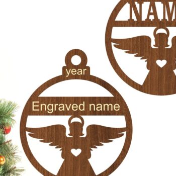 Intra απο ξύλο plywood 3mm-4mm πάχος Χριστουγεννιάτικο στολίδι Angel Δίασταση 3x3 cm INTRAFABR-77300797 - Image 1