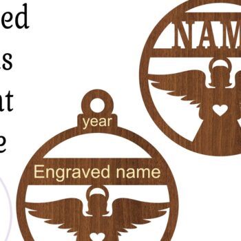 Intra απο ξύλο plywood 3mm-4mm πάχος Χριστουγεννιάτικο στολίδι Angel Δίασταση 3x3 cm INTRAFABR-77300797 - Image 3