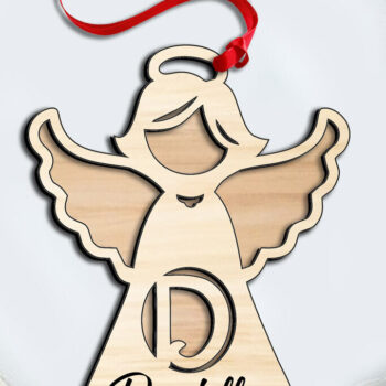 Intra απο ξύλο plywood 3mm-4mm πάχος Angel  Letter D Στολίδι Δώρο Δίασταση 8x8 cm INTRAFABR-116226139 - Image 1