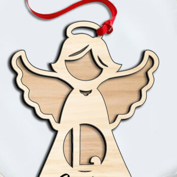 Intra απο ξύλο plywood 3mm-4mm πάχος Angel  Letter L Ιερό Στολίδι Δίασταση 8x8 cm INTRAFABR-116282051 - Image 1